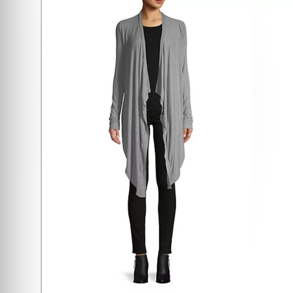 BCBGMaxazria Women’s Small/Medium Long Open Cardigan Sharkbite Hem Cowl - Picture 1 of 7